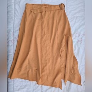 Asymmetrical Wrap Skirt in Tan